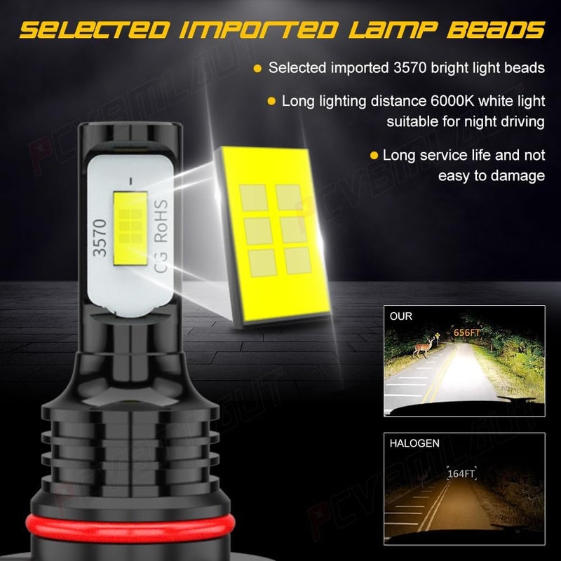 PCVBMLAUT Compatible for Chevy Colorado LED Fog Lights/Driving Lamp Bulbs 2004 2005 2006 2007 2008 2009 2010 2011 2012, 6000K White Bright, 300% Brightness, Plug and Play, for Off-Road Use Only, 2 PCS - Image 3